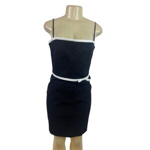 Laundry By Shelli Segal Black & White Sleeveless Dress W/ Bow Accent Sz 8P